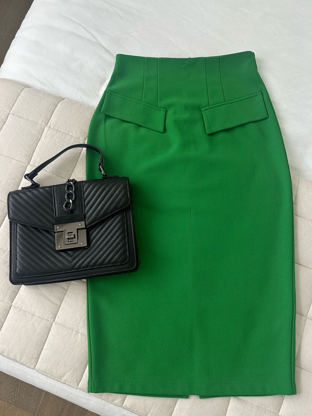 Zara Emerald High-Waist Pencil Skirt